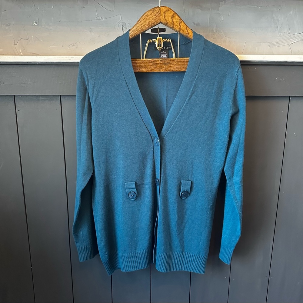 Audrey & Grace Blue Cardigan‎ No Belt Size XL
